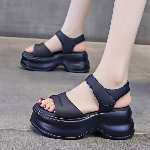 Dép nơ đế cao sandal dép thể thao thường ngày dễ phối thời trang mẫu mới mùa hè tăng chiều cao đế dày