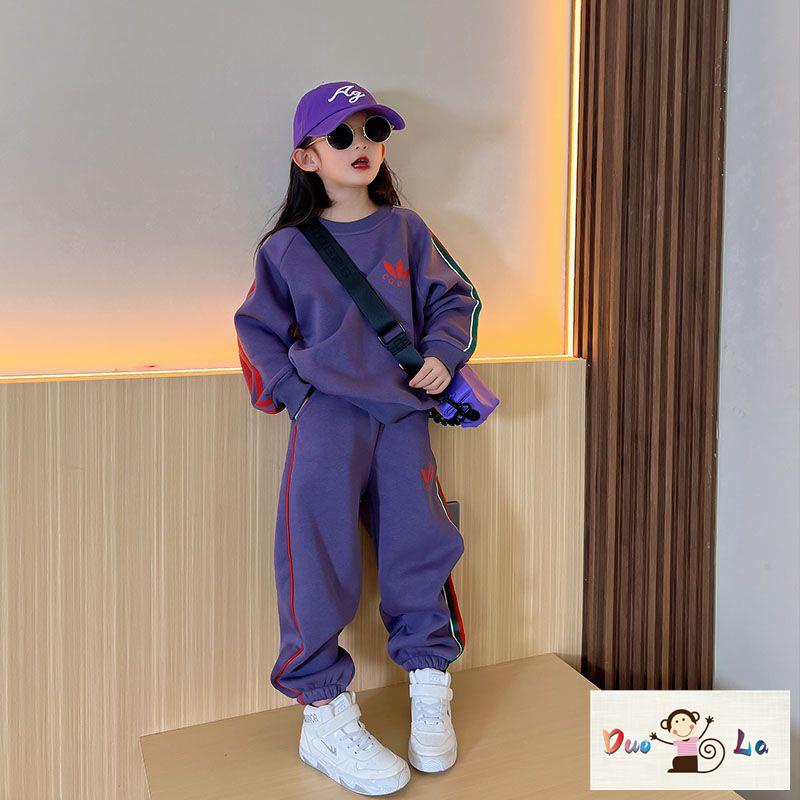 Bộ Đồ Thể Thao Hai Mảnh Áo Sweater Tay Dài Phong Cách Hàn Quốc Thời Trang Mùa Thu 2023 Dành Cho Bé Gái