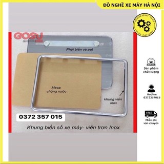 Bộ ốp khung biển số xe máy inox - biển meca - bộ ốp biển số inox