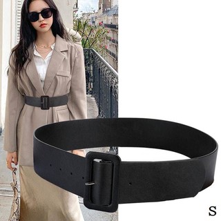 Thắt lưng bản rộng màu đen dễ phối đồ thời trang cho nữ