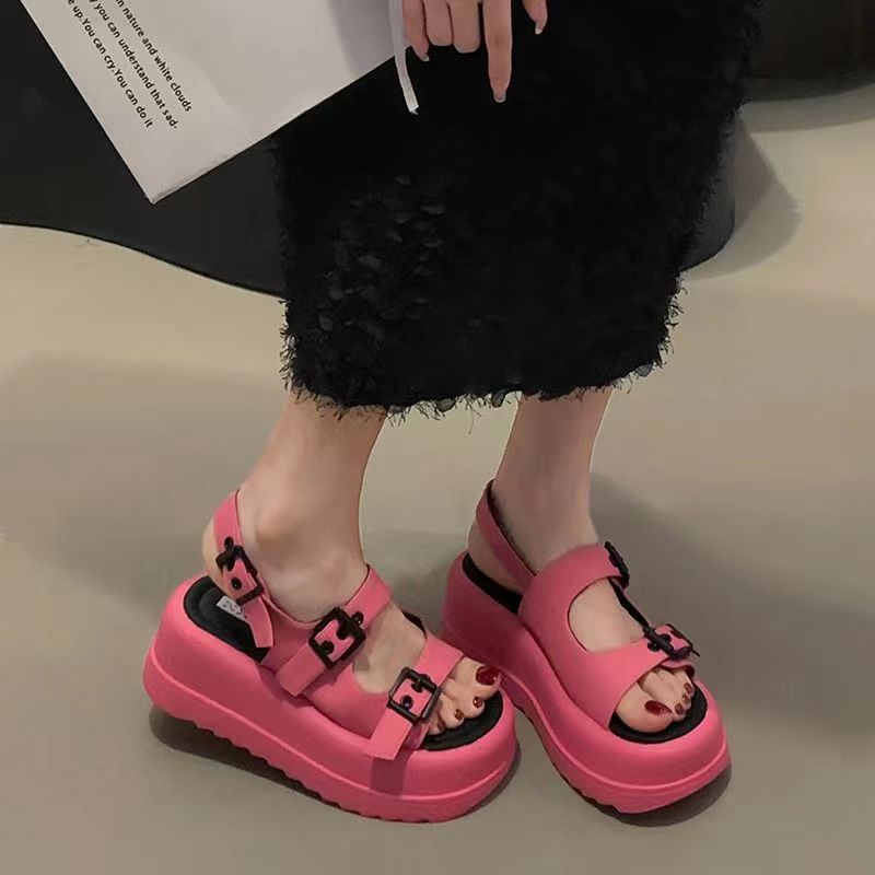 Sandal Đế Dày Thiết Kế Mới Đơn Giản Thời Trang Theo Phong Cách Hàn Quốc