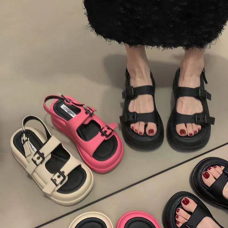Sandal Đế Dày Thiết Kế Mới Đơn Giản Thời Trang Theo Phong Cách Hàn Quốc
