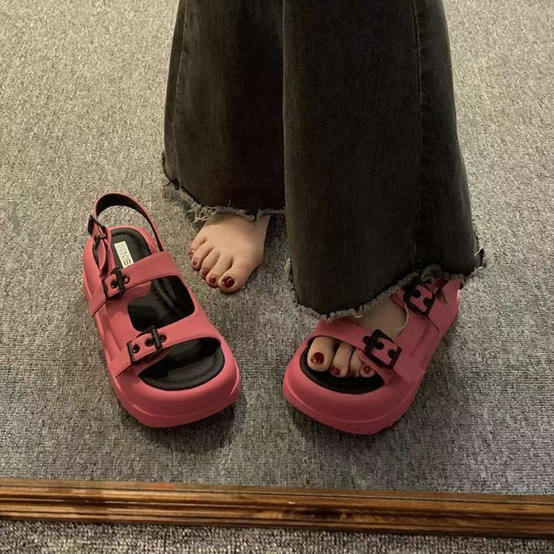 Sandal Đế Dày Thiết Kế Mới Đơn Giản Thời Trang Theo Phong Cách Hàn Quốc