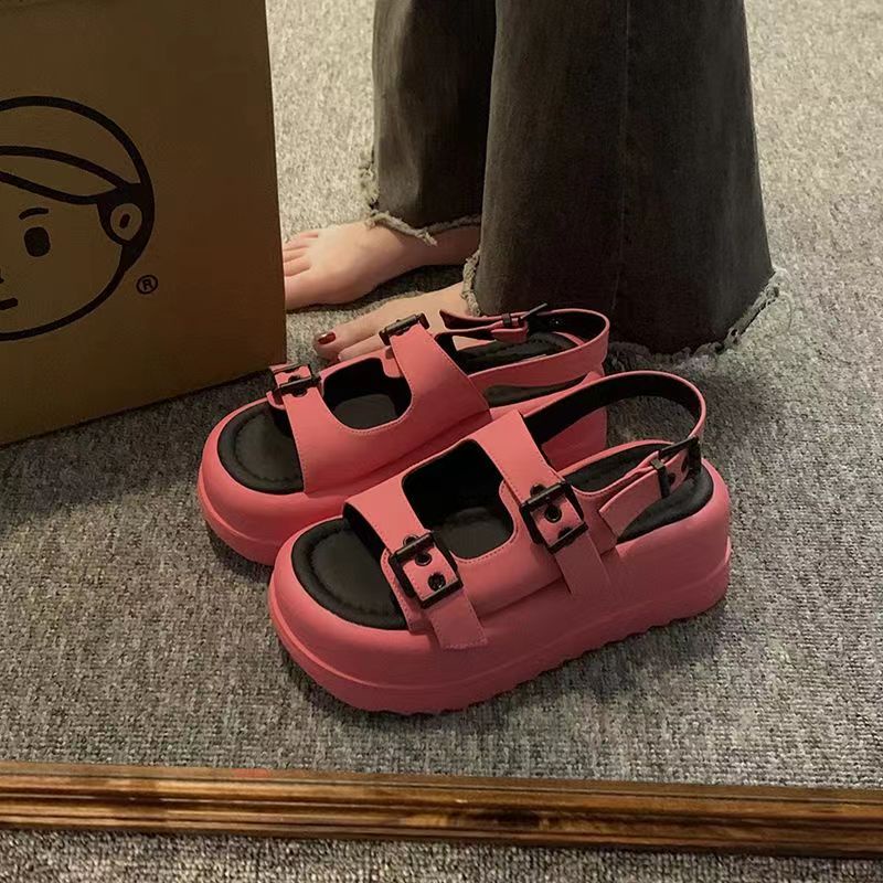 Sandal Đế Dày Thiết Kế Mới Đơn Giản Thời Trang Theo Phong Cách Hàn Quốc