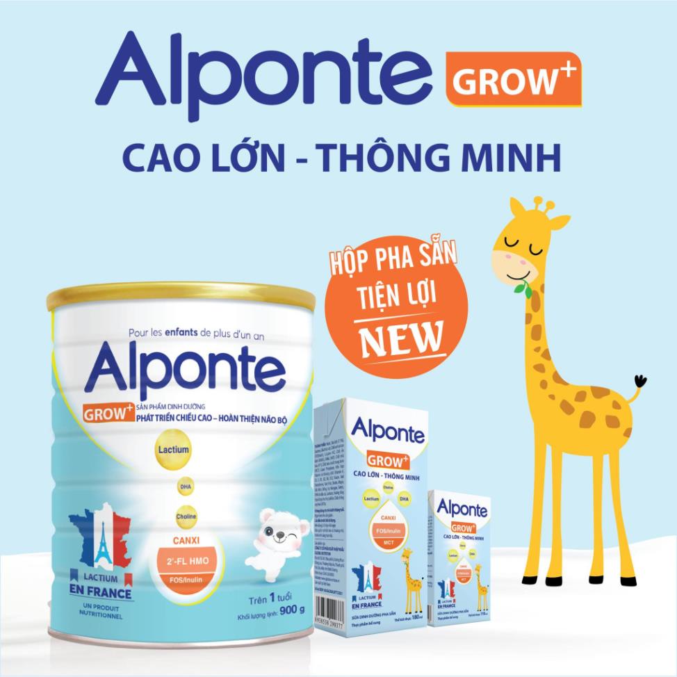 Sữa bột Alponte Grow+ 800g  hỗ trợ tăng chiều cao bé chậm lớn