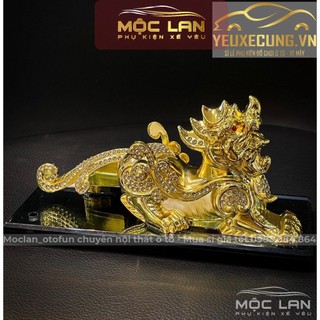 Tượng tỳ hưu đúc đồng pha lê kiêm nước hoa cao cấp đặt taplo ô tô - tượng phong thủy - tượng kỳ lân