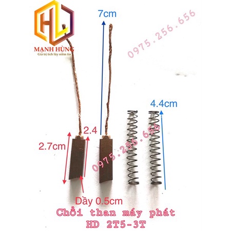 Phụ tùng hùng lỳ Chổi Than Máy Phát dẹp HD2T5-3T5 TQ