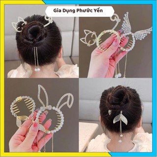 Kẹp tóc cánh thiên thần đính đá lấp lánh phong cách tiểu thư công chúa cho bé