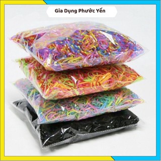 Chun Tóc Gói Nhỏ 50g Siêu Dai Siêu Nhiều, chun buộc tóc cho bé, dây nịt cột tóc bé gái nhiều màu
