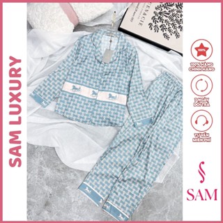  Bộ pijama nữ lụa Sam luxury bộ mặc nhà dài tay lụa mịn 