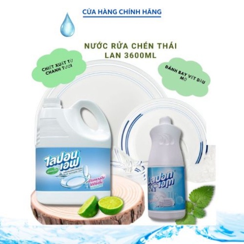 Nước Rửa Chén, Bát Lipon Thái Lan Can 3600ml, Nước Rửa Chén Không Mùi - FUJIKA