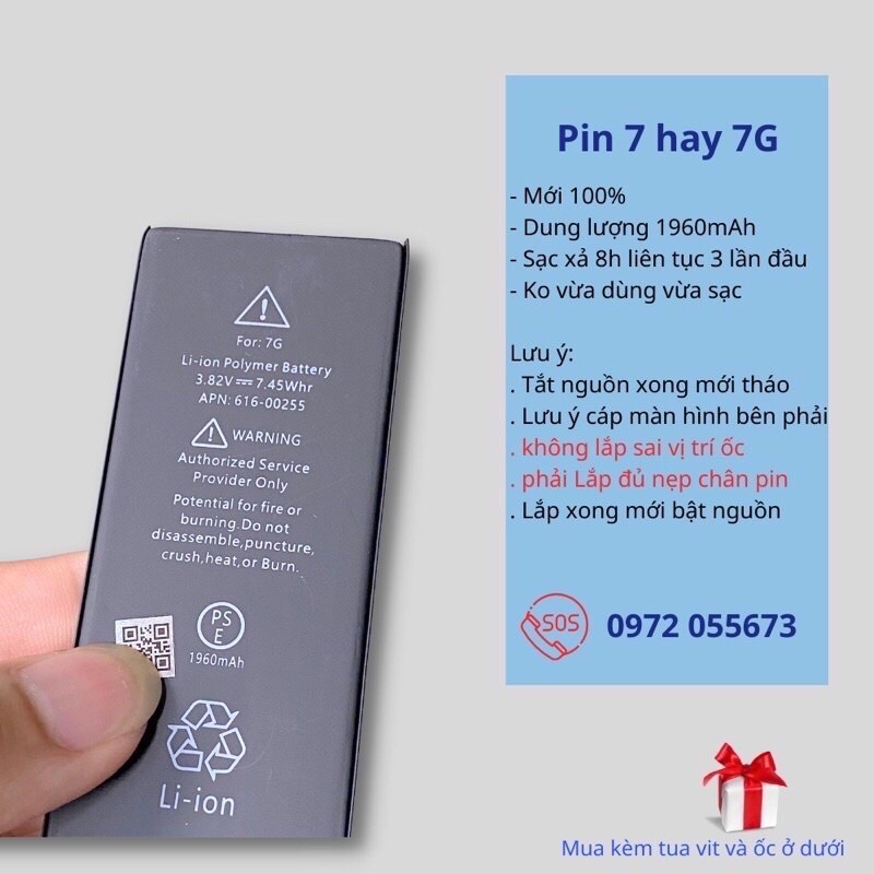 Pin EU Zin Cho 5 5s 5c 5se 6 6p 6s 6sp 7 7p 8 8p Mới Bảo Hành 12 Tháng Tặng Kèm Siu Dán