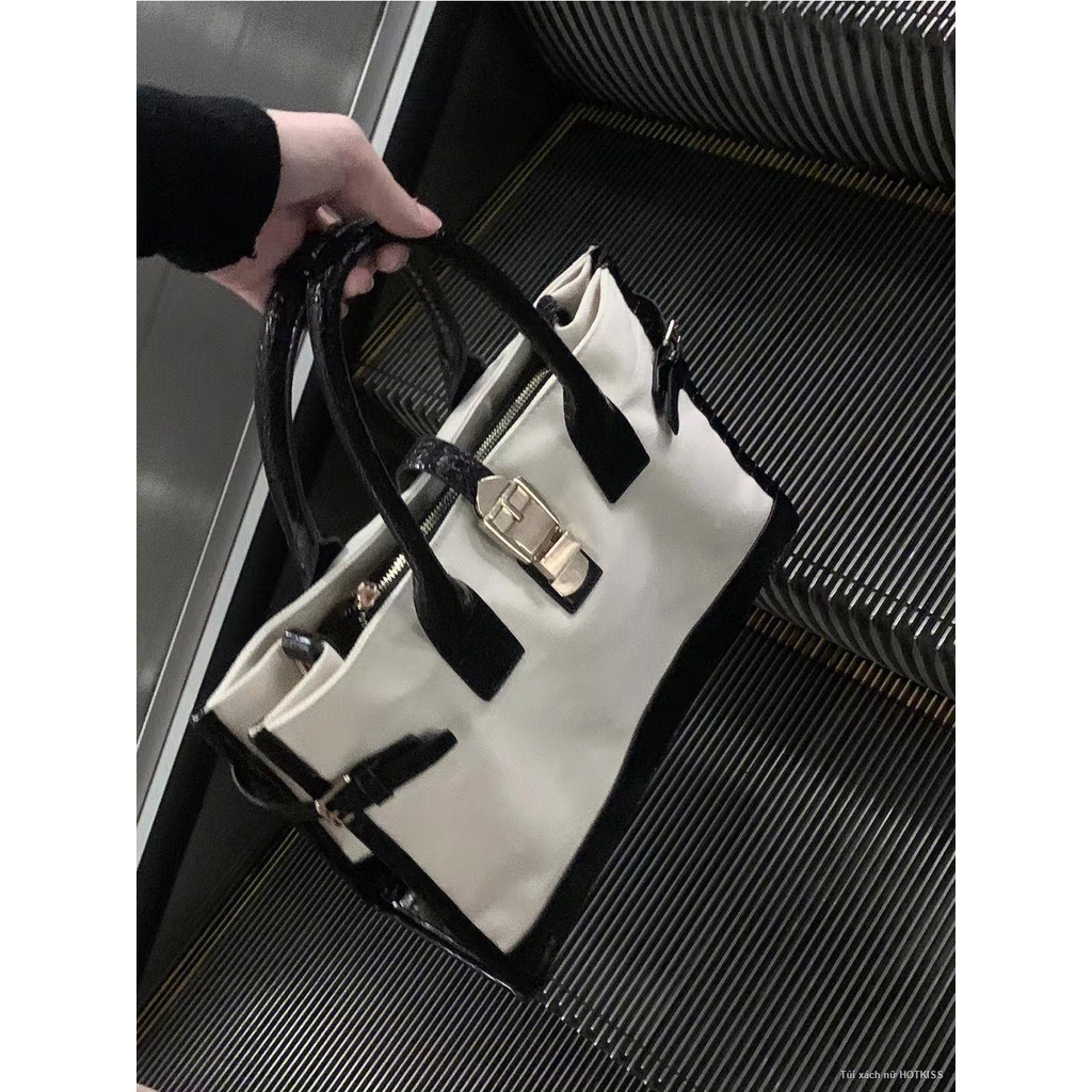 Túi tote Stitching Hàn Quốc Túi đeo nách bằng vải đa năng Túi đeo vai sức chứa lớn🦋HÀNG CÓ SẴN🦋