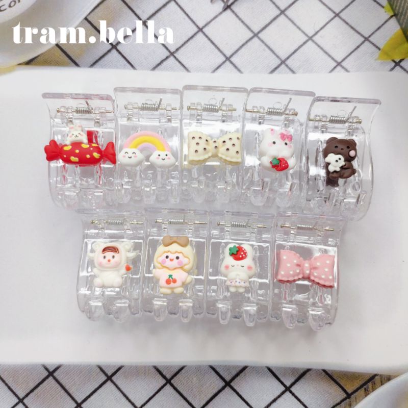 Kẹp tóc càng cua gắn hình kẹp càng cua 3 răng 5 răng dễ thương