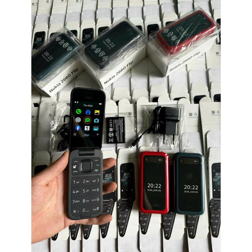 Điện thoại nokia 2660 Flip. 2720 Flip sóng 4G 2 sim.chính hãng. Bảo hành 1 đổi 1 trong 2 tháng.....