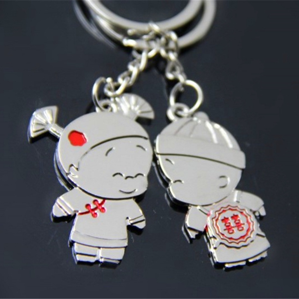 Móc khóa bằng hợp kim kẽm họa tiết hoạt hình dễ thương cho cặp đôi