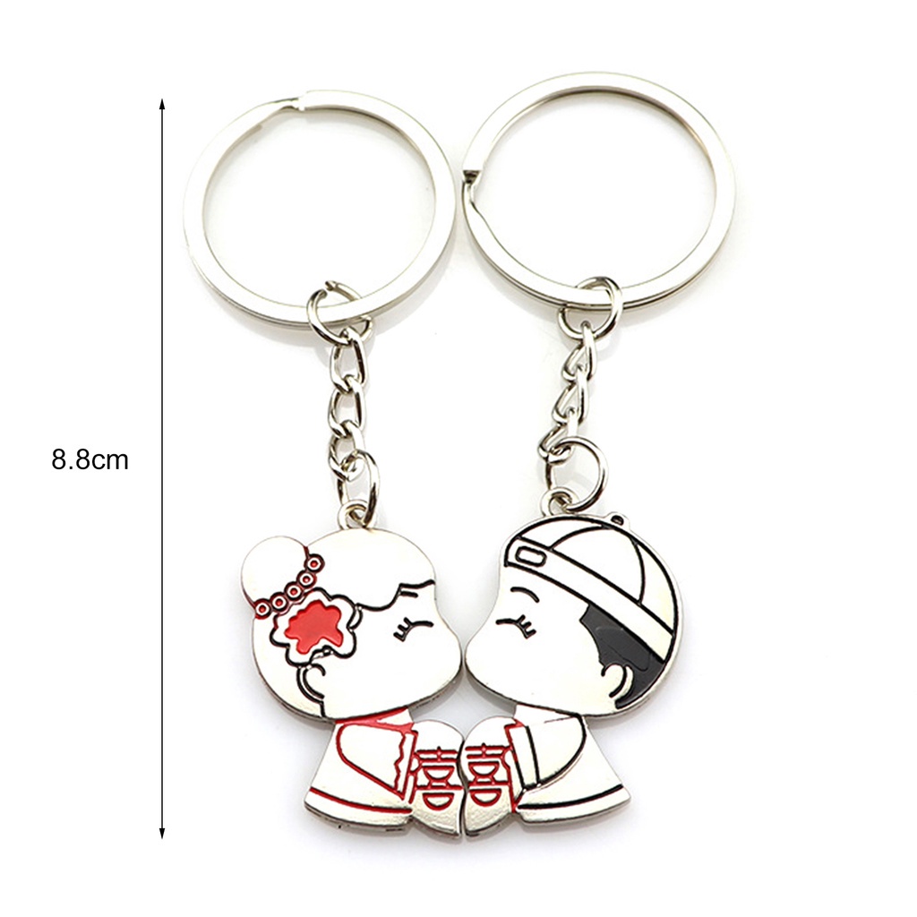 Móc khóa bằng hợp kim kẽm họa tiết hoạt hình dễ thương cho cặp đôi