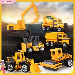 Bộ 6 mô hình xe công trình giống thật cho bé