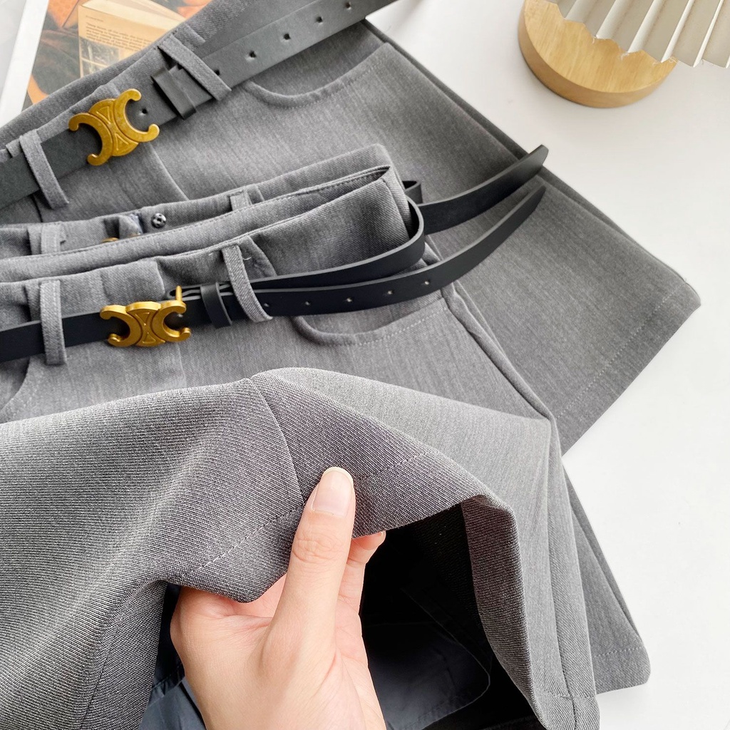 Jiashucheng Chân Váy Chữ a Lưng Cao Dáng Ôm Màu Xám Thời Trang Mùa Hè Hàng Mới Dành Cho Bạn Nữ