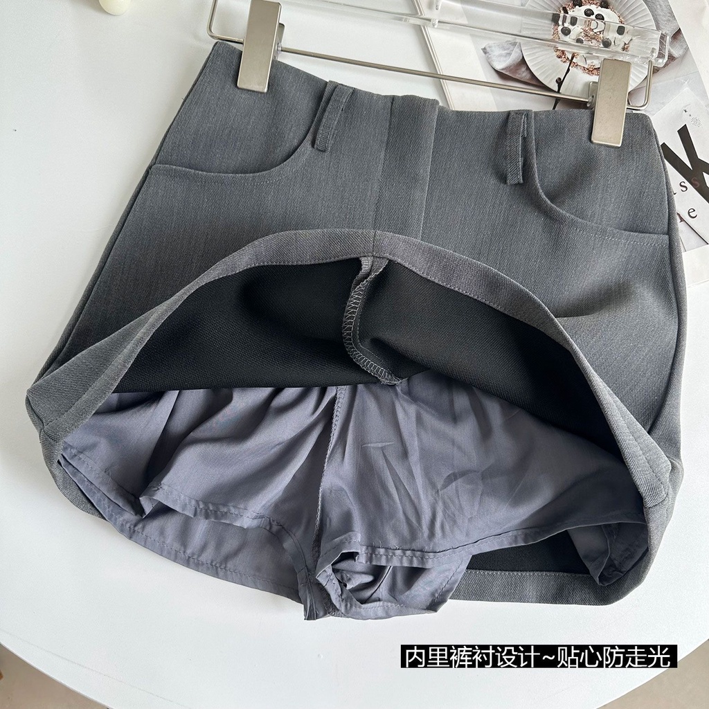Jiashucheng Chân Váy Chữ a Lưng Cao Dáng Ôm Màu Xám Thời Trang Mùa Hè Hàng Mới Dành Cho Bạn Nữ