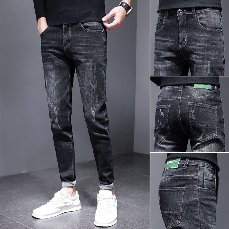 Quần bò jean nam skinny co giãn 4 chiều Big size 28-36 dáng ôm Avocado