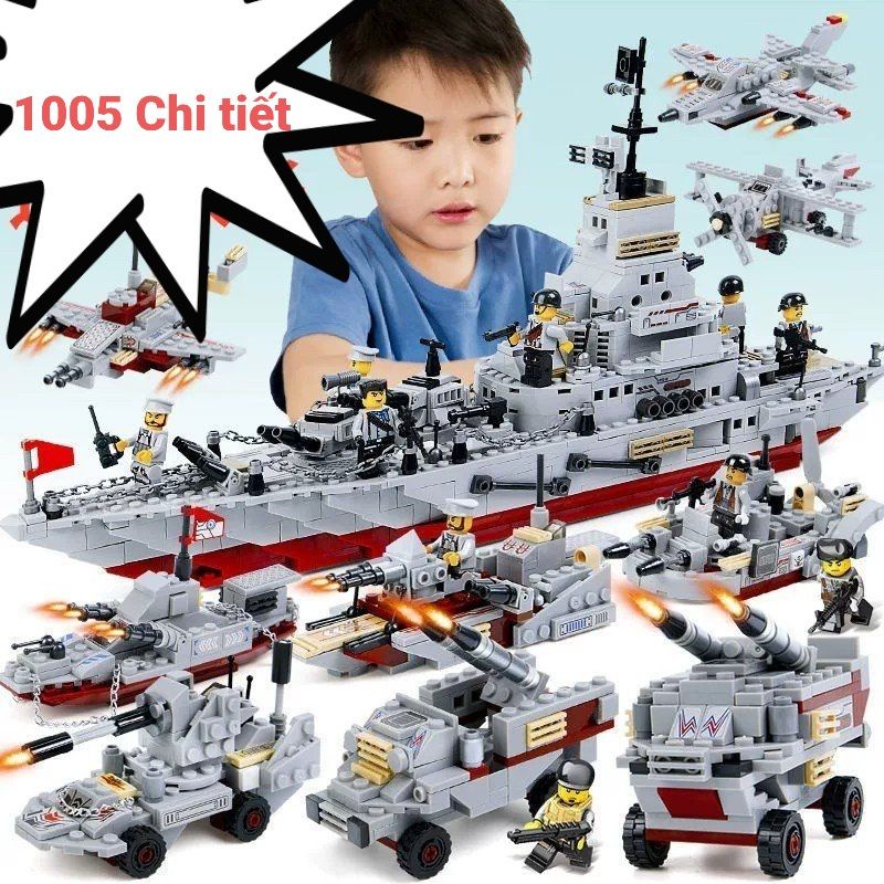 Bộ đồ chơi lego tàu chiến, tàu tuần dương cho bé hơn 1000 chi tiết