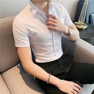 Áo sơ mi nam tay ngắn cộc tay avocado, áo sơ mi cộc tay dáng ôm vải lụa chống nhăn chống xù thoáng mát cao cấp
