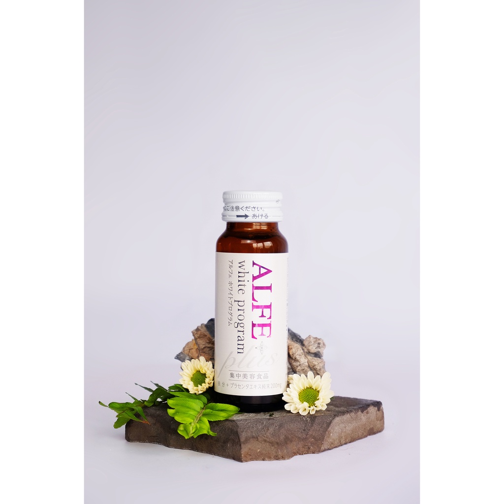 Hộp 10 chai Collagen nội địa Nhật Bản Alfe White Pro - Placenta tinh khiết 200mg dưỡng trắng, làm mịn da 50ml/chai