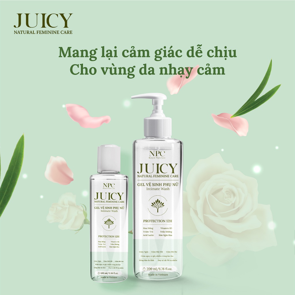 COMBO 2 chai dung dịch vệ sinh phụ nữ NPC Juicy chai 200ml tinh chất trầu không - NPC PHAR