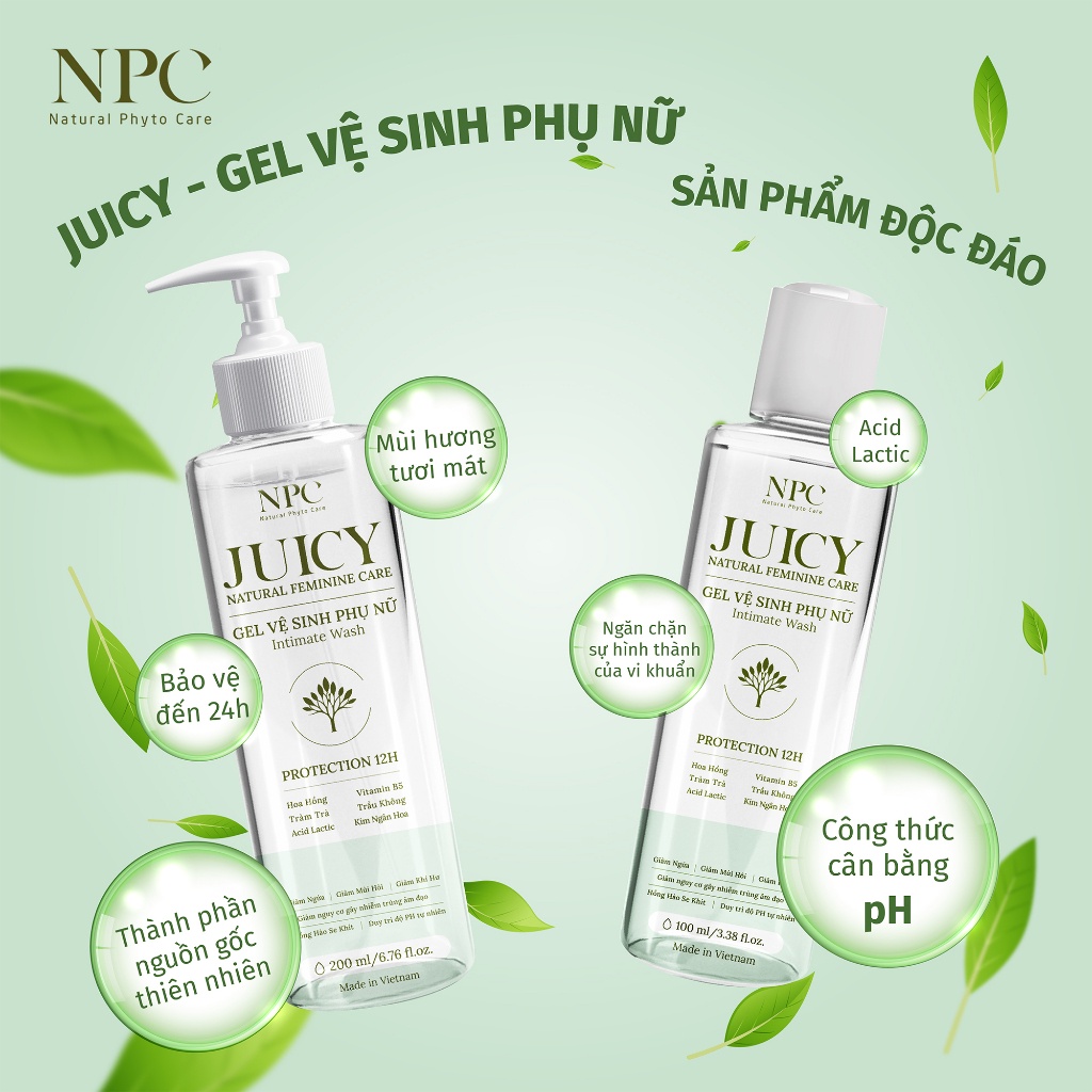 COMBO 2 chai dung dịch vệ sinh phụ nữ NPC Juicy chai 200ml tinh chất trầu không - NPC PHAR