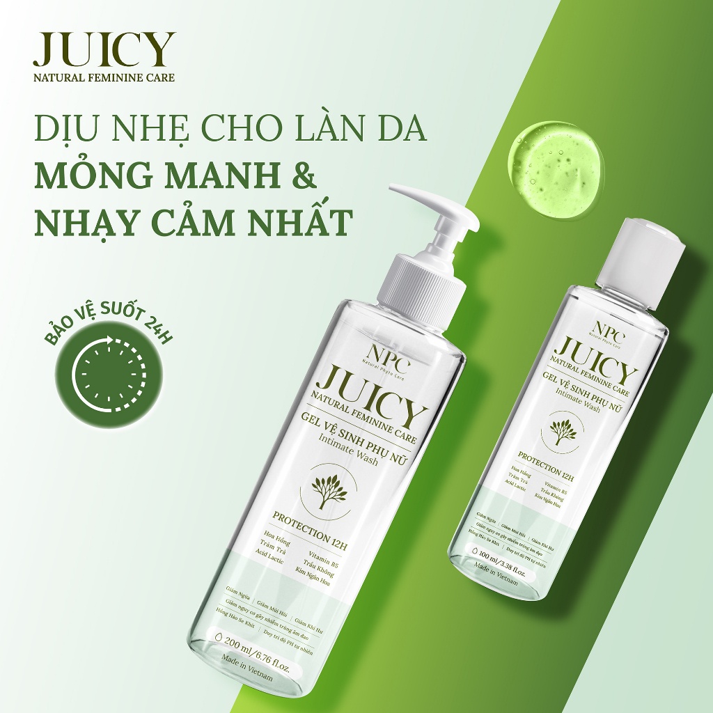 COMBO 2 chai dung dịch vệ sinh phụ nữ NPC Juicy chai 200ml tinh chất trầu không - NPC PHAR