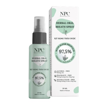 Xịt họng thơm miệng NPC chai 20ml giảm đau nhanh, ngừa viêm họng - NPC PHAR