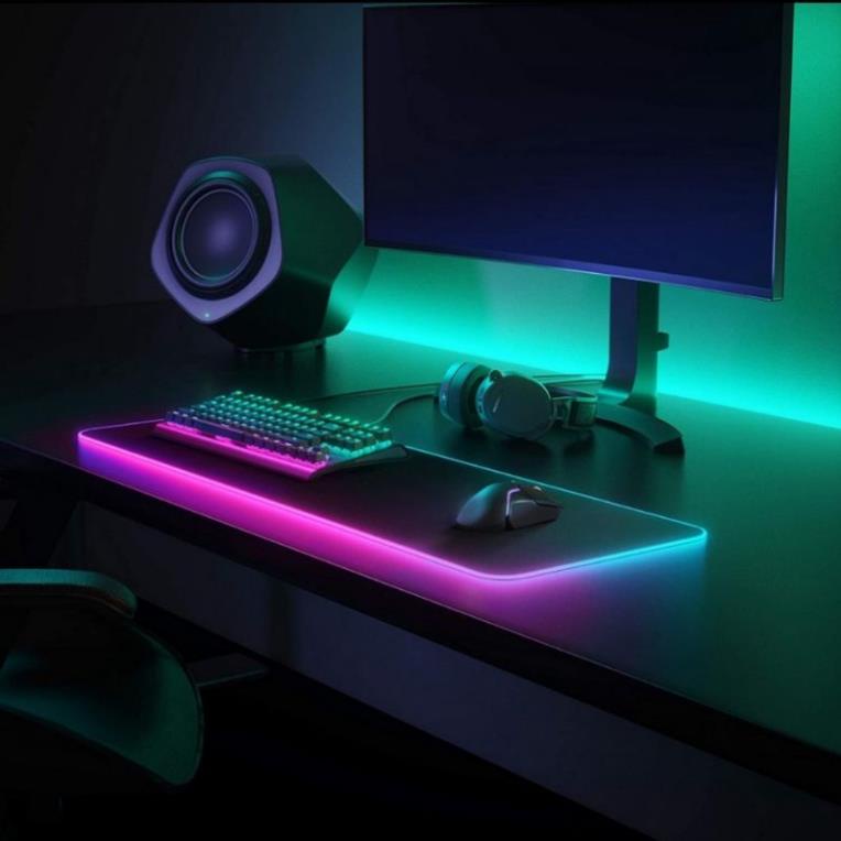 Bàn Lót Chuột LED RGB 80x30x4mm & Lót Chuột Phím Tắt Tiếng VIỆT 80x30x3mm ( Bh 3 tháng
