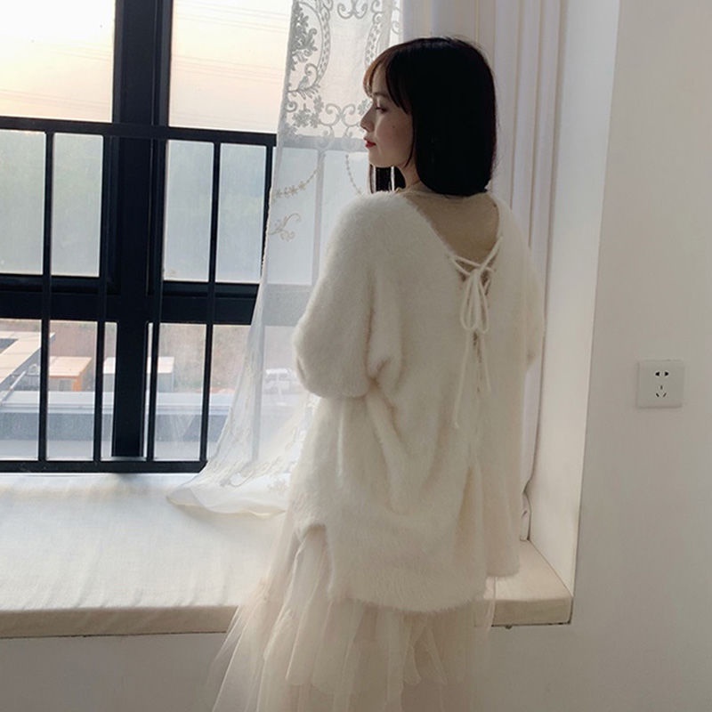 Jiashucheng Áo Lưới Gạc Phối Ren Trong Suốt Phong Cách Phương Tây Thời Trang Thu Đông Cho Nữ