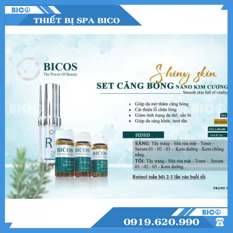 Bộ Sản Phẩm Căng Bóng Nano Mờ Thâm Trắng Da BICOS