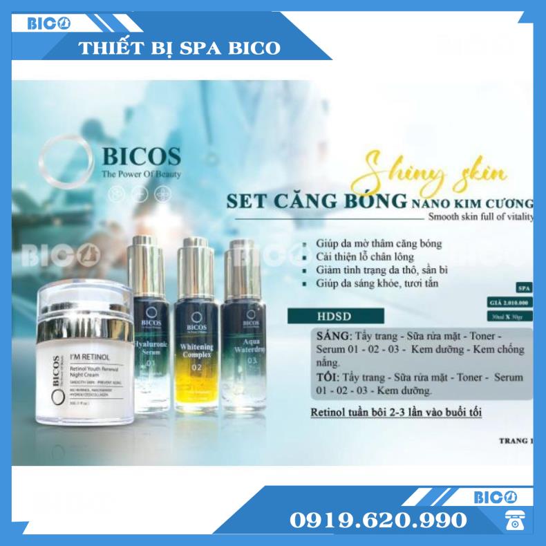 Bộ Sản Phẩm Căng Bóng Nano Mờ Thâm Trắng Da BICOS