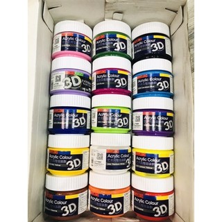 Màu acrylic combo 15 hũ màu 3d 100ml