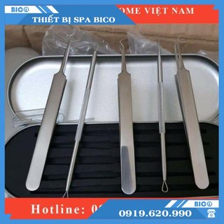 [Bộ Nặn Mụn Chuyên Nghiệp] Bộ Dụng Cụ Nặn Mụn 5 Chi Tiết -Thiết Bị Spa BICO
