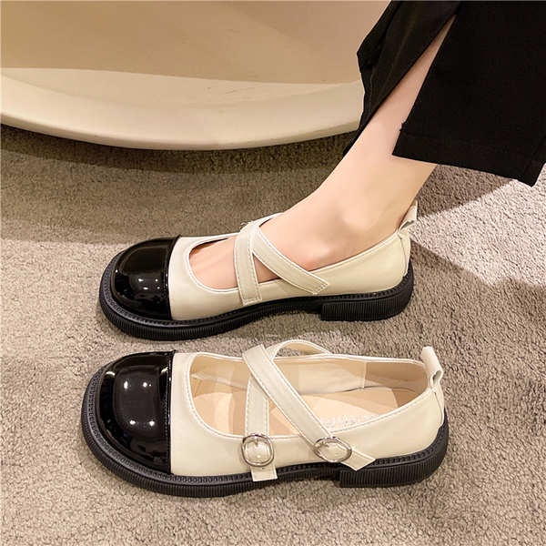 Mary jane Giày Da Đế Dày Phong Cách Thời Trang Nhật Bản
