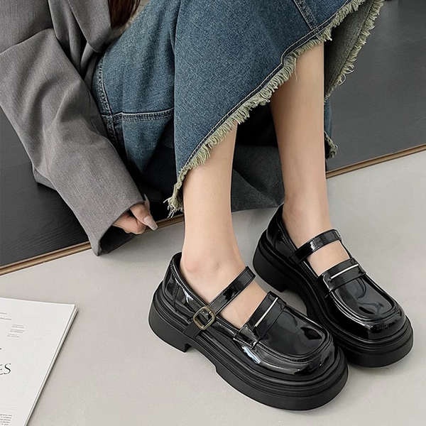 Giày Da Đế Dày Thời Trang 2023 Dành Cho Nữ