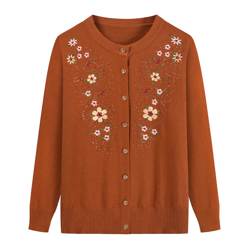 Áo Khoác cardigan Thêu Họa Tiết Thời Trang Xuân Thu Cho Phụ Nữ Trung Niên
