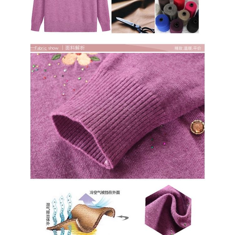 Áo Khoác cardigan Thêu Họa Tiết Thời Trang Xuân Thu Cho Phụ Nữ Trung Niên