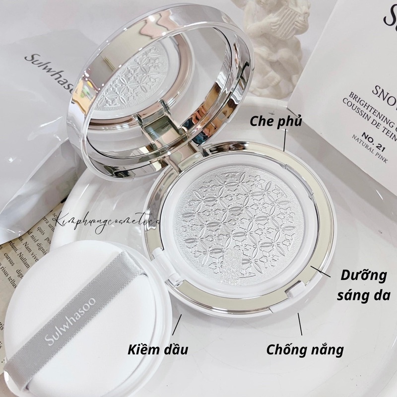 Phấn nước dưỡng trắng kềm dầu Sulwhasoo Snowise Brightening cushion Fullbox