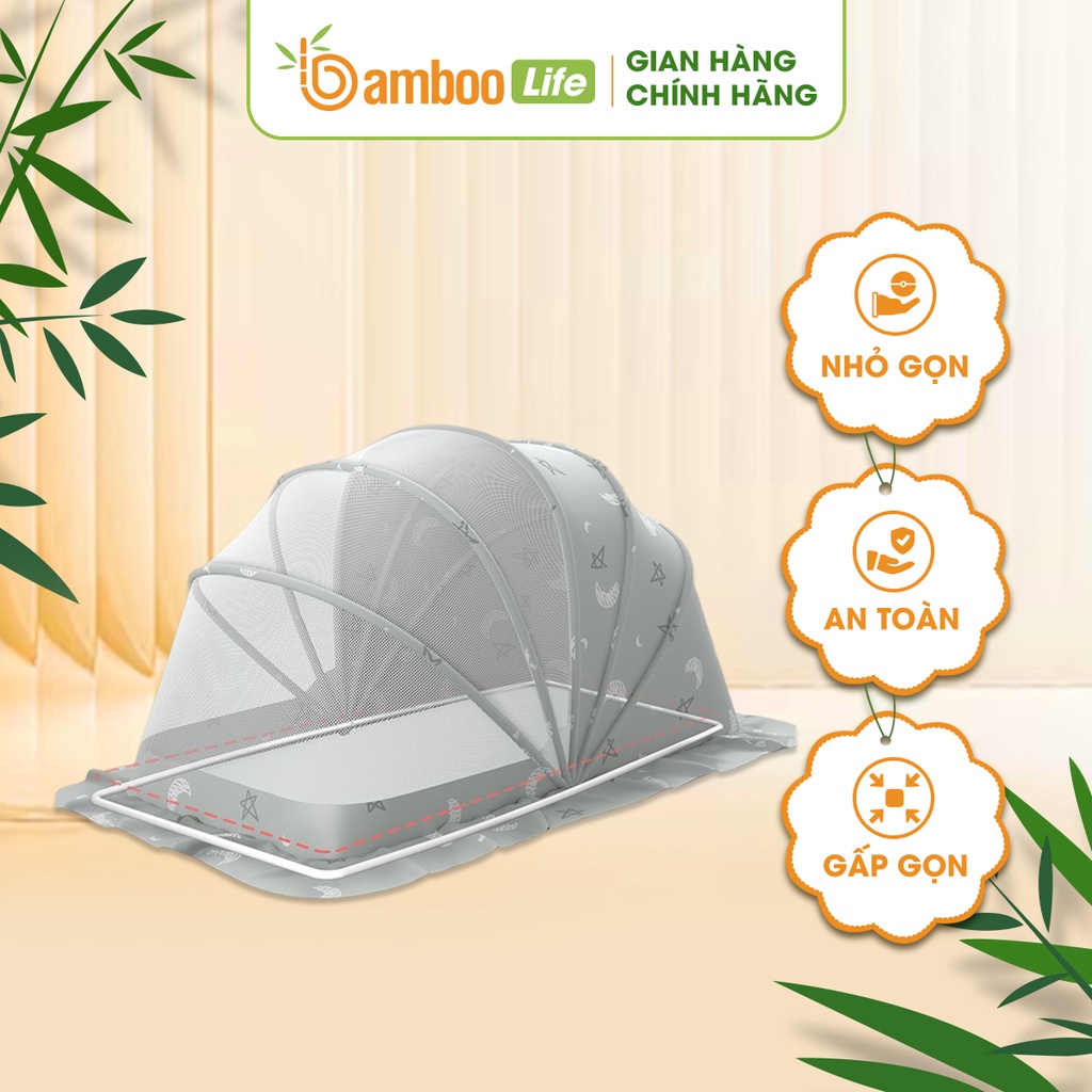 Màn chụp cho bé, mùng chụp cho bé Bamboo Life chính hãng gấp gọn tự bung