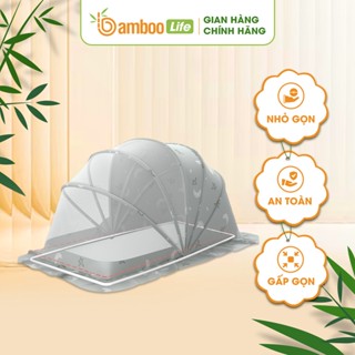 Màn chụp cho bé, mùng chụp cho bé Bamboo Life chính hãng gấp gọn hạn chế muỗi côn trùng giảm ánh sáng tiện dụng