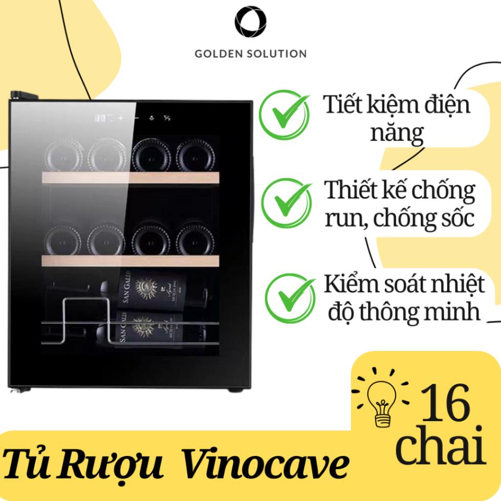 Tủ Đựng Rượu Vang, GIúp Bảo Quản Rượu Sử Dụng Rượu Được Lâu- Hương Vị Càng Ngon Vinocave - 16 Chai Kệ Gỗ