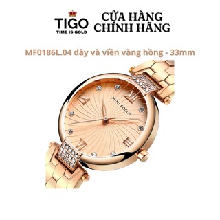 Đồng Hồ Nữ MINI FOCUS MF0186L.04 Dây Thép Vàng Hồng Viền Vàng Hồng Thép Không Gỉ Mặt Tròn 33mm