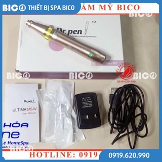 [Bh 12 Tháng] Máy Phi Kim Lăn Kim Sẹo Rỗ Cấy Tảo Cấy Phấn Dr Pen M5 Có Tích Điện Cực Êm - Thiết Bị Thẩm Mỹ BICO