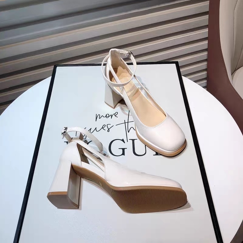 Plover Giày Sandal Cao Gót Mũi Vuông Đế Dày Chống Nước Cho Nữ
