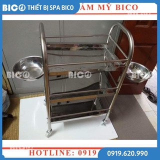 [Inox Xịn] Xe Đẩy Đồ 3 Tầng Chất Liệu Inox Dùng Để Đồ Cho Spa - Thiết Bị Thẩm Mỹ BICO